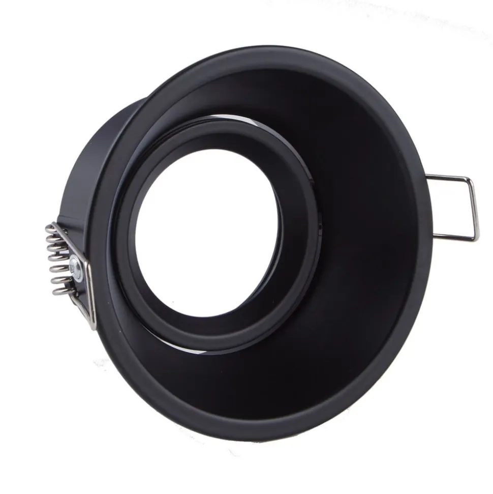 Indbygningslampe Slim Trim, sort, Ø 9,4 cm, IP20, aluminium, GU10