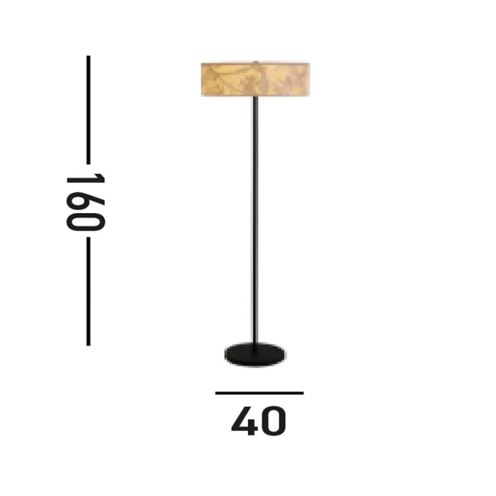 Isla gulvlampe, Ø 40 cm, brun, beige, bambus, stål