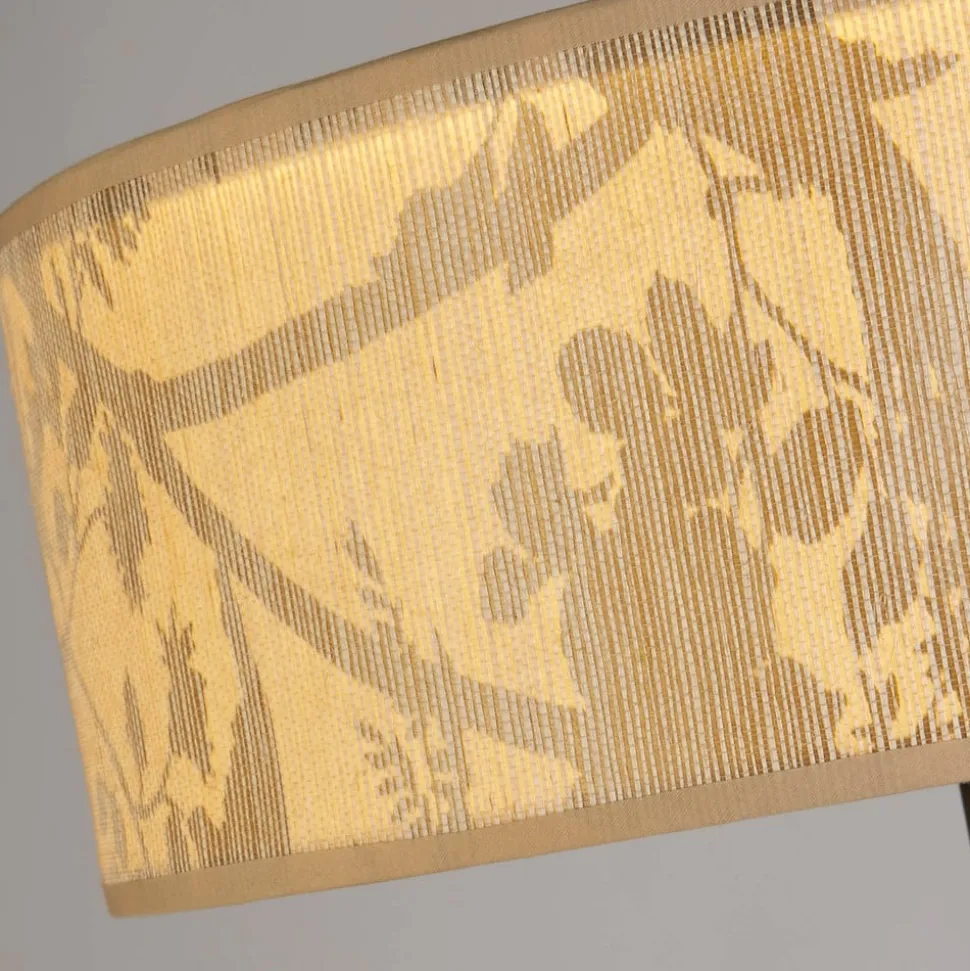 Isla gulvlampe, Ø 40 cm, brun, beige, bambus, stål