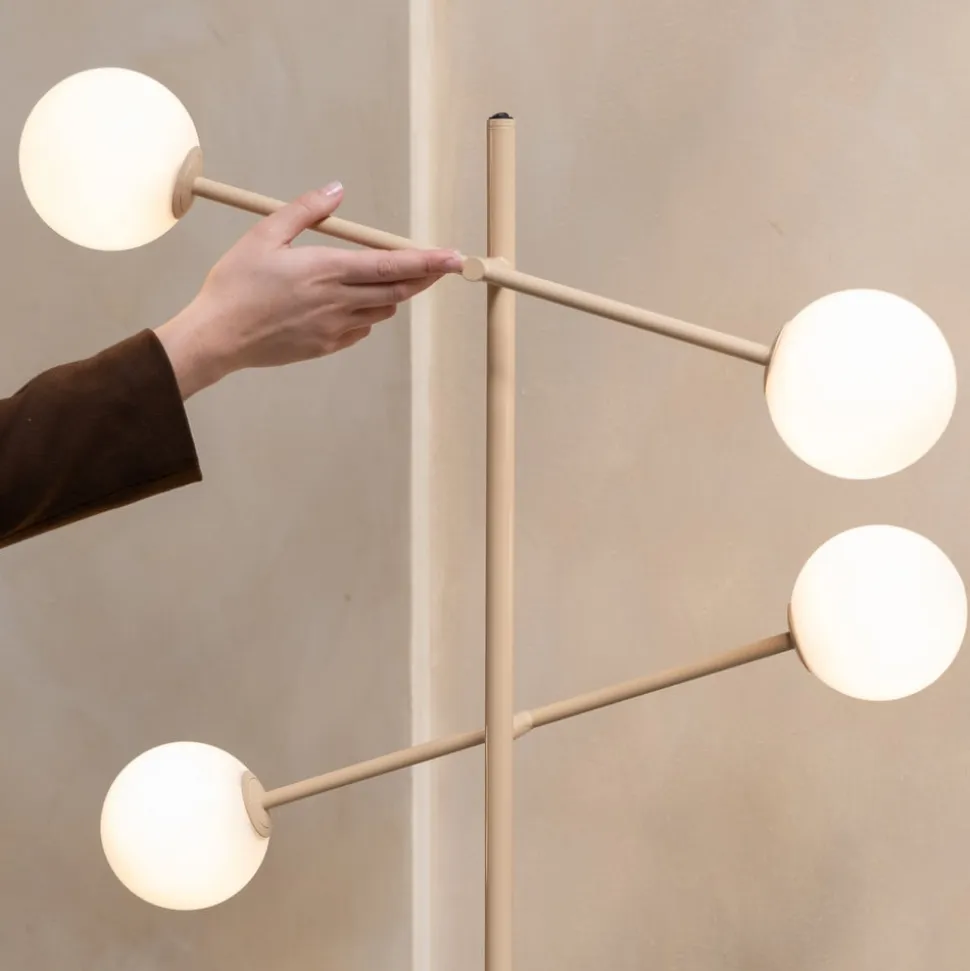 IT'S ABOUT ROMI Gulvlampe Copenhagen, beige, glas, drejelig
