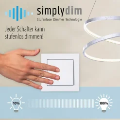 Ivanka LED-loftlampe, 3 ringe, stål