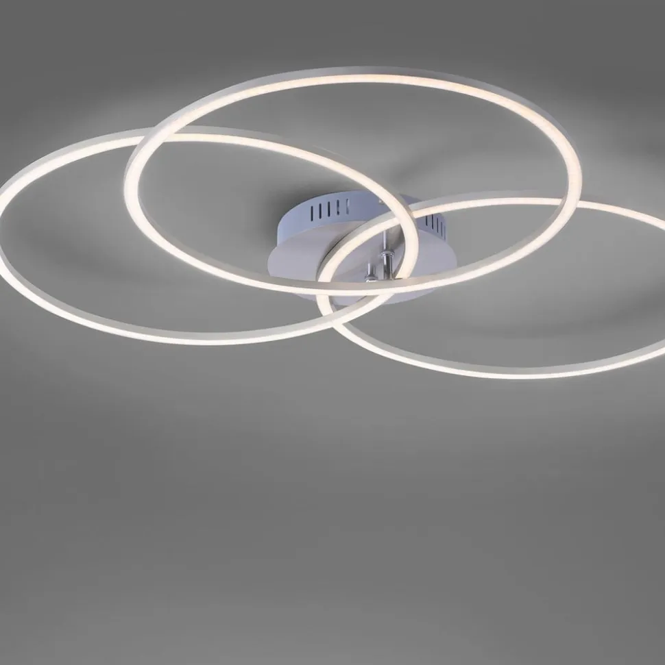 Ivanka LED-loftlampe, 3 ringe, stål