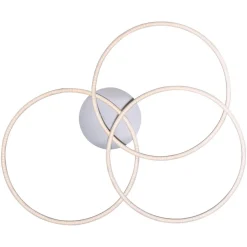 Ivanka LED-loftlampe, 3 ringe, stål