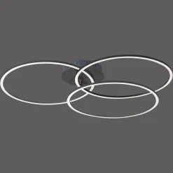 Ivanka LED-loftlampe, 3 ringe, sort