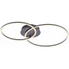 Ivanka LED-loftlampe, to ringe, sort