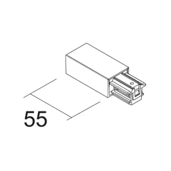 Ivela indgang venstre SQUARE 48 V, sort, plast