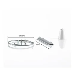 Ivela LKM rebophæng 200 cm, plade 12 cm, hvid