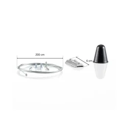 Ivela LKM rebophæng 200 cm, plade 6 cm, sort