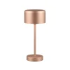 Jeff LED genopladelig bordlampe, kaffe, højde 30 cm, metal