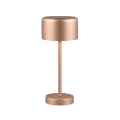 Jeff LED genopladelig bordlampe, kaffe, højde 30 cm, metal