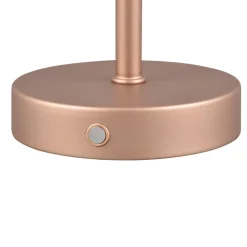Jeff LED genopladelig bordlampe, kaffe, højde 30 cm, metal