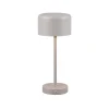 Jeff LED genopladelig bordlampe, grå, højde 30 cm, metal