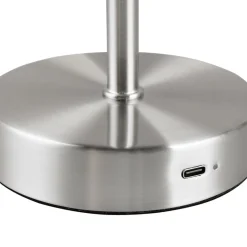 Jeff LED-bordlampe, nikkelfarvet, højde 30 cm, metal