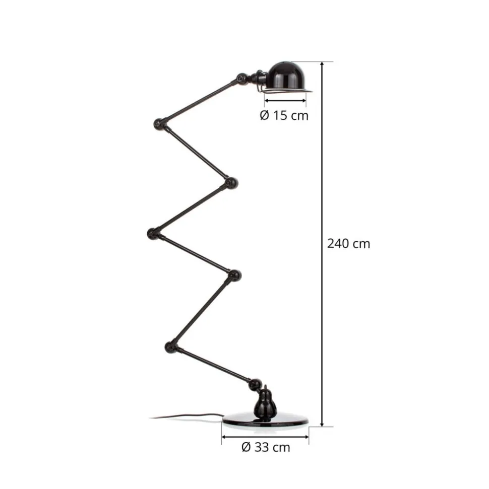 Jieldé Loft D9406 gulvlampe 6 x 40 cm, sort