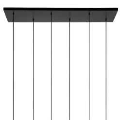 Joanet hængelampe, røget grå/sort, glas, 132 cm lang