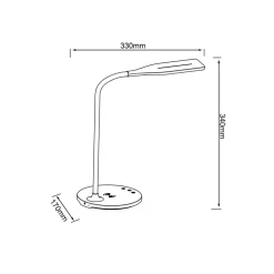 Joni LED-bordlampe, hvid, højde 34 cm, CCT, dæmpbar