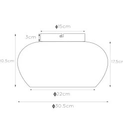 Judi loftslampe af glas, Ø 30,5 cm