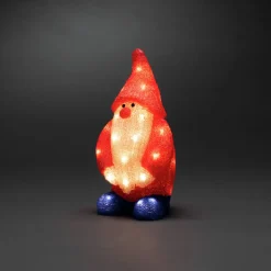 Julemand LED-dekorationsfigur rød IP44 højde 36 cm