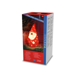 Julemand LED-dekorationsfigur rød IP44 højde 38 cm