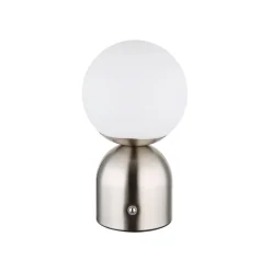 Julsy LED genopladelig bordlampe, nikkelfarvet, højde 21 cm, CCT