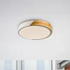 JUST LIGHT. Bila LED-loftslampe, hvid, Ø 32 cm, træ