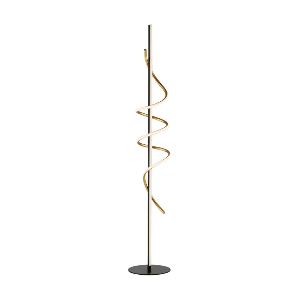 JUST LIGHT. Emanda LED-gulvlampe, jern, sort-messing