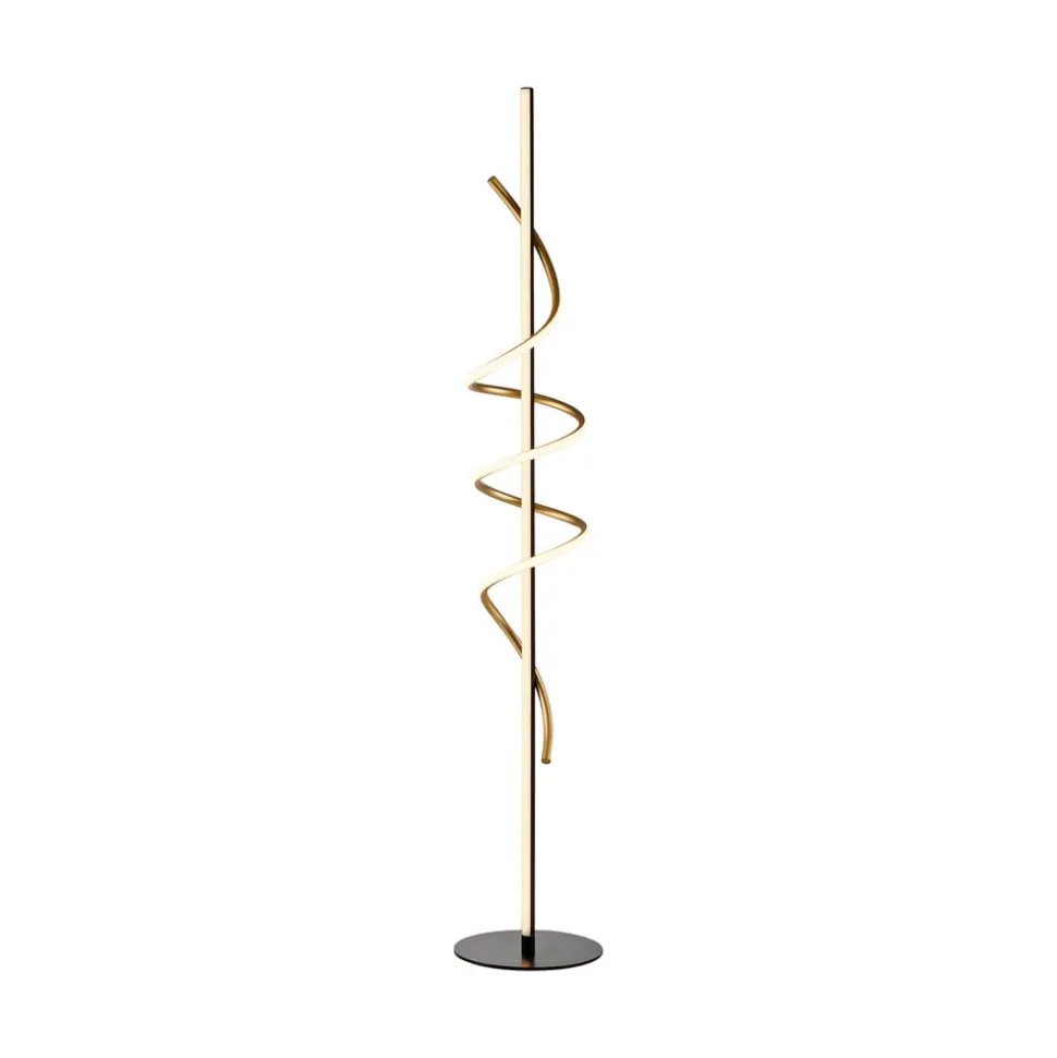 JUST LIGHT. Emanda LED-gulvlampe, jern, sort-messing