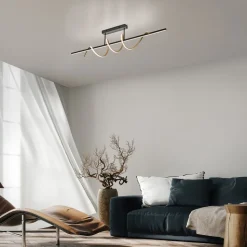 JUST LIGHT. Emanda loftlampe, jern, sort-messing
