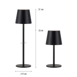 JUST LIGHT. Euria LED-bordlampe, sort, jern IP54