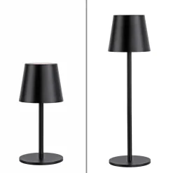 JUST LIGHT. Euria LED-bordlampe, sort, jern IP54