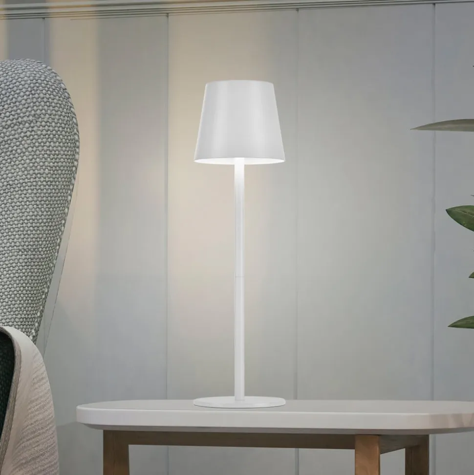 JUST LIGHT. Euria LED-bordlampe, hvid, jern, IP54