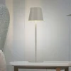 JUST LIGHT. Euria LED-bordlampe, grå-beige jern IP54
