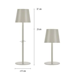 JUST LIGHT. Euria LED-bordlampe, grå-beige jern IP54