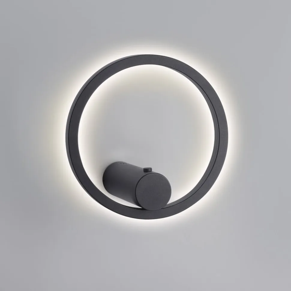 JUST LIGHT. LED-batteridrevet væglampe Archie, sort, 3.000 K