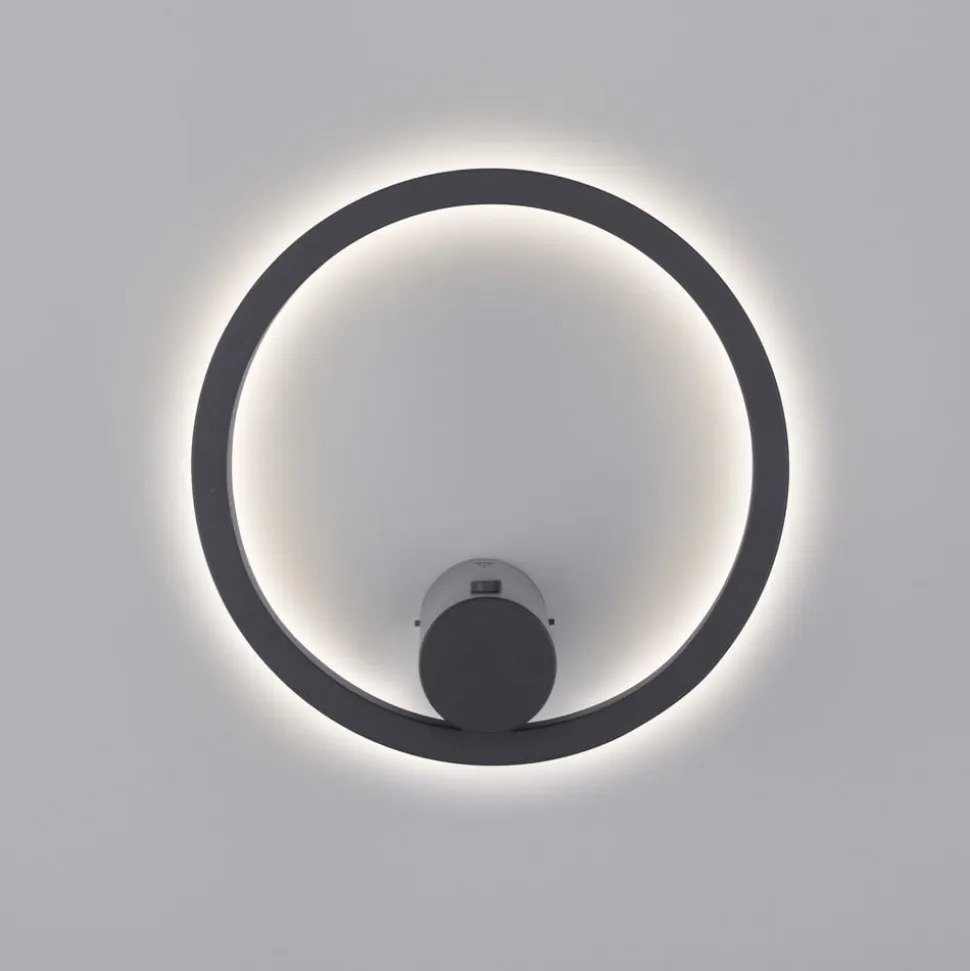 JUST LIGHT. LED-batteridrevet væglampe Archie, sort, 3.000 K