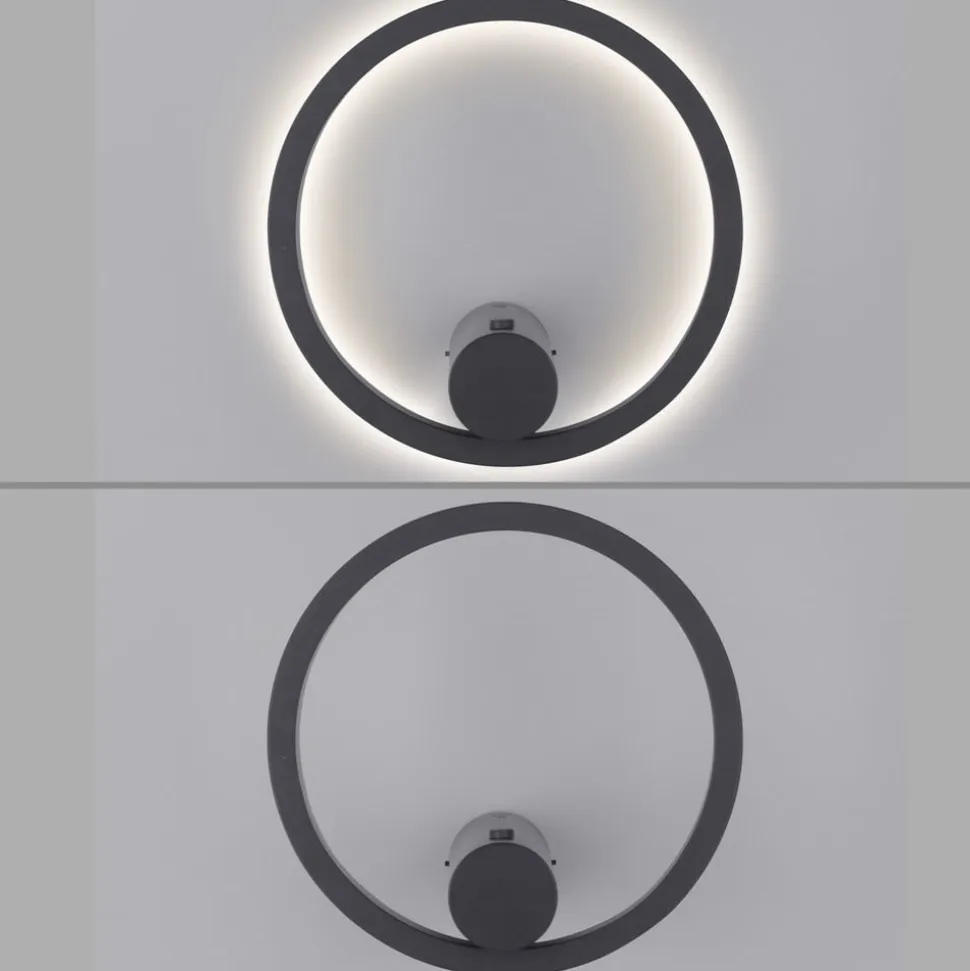JUST LIGHT. LED-batteridrevet væglampe Archie, sort, 3.000 K
