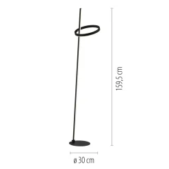 JUST LIGHT. LED-gulvlampe Ritus sort jern Dæmper 3.000 K