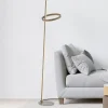JUST LIGHT. LED-gulvlampe Ritus sand, jern, dæmper, 3.000 K