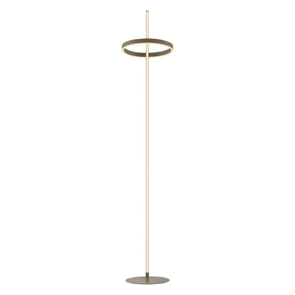 JUST LIGHT. LED-gulvlampe Ritus sand, jern, dæmper, 3.000 K