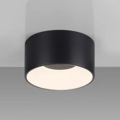 JUST LIGHT. LED-loftslampe Tanika sort, Ø16 cm, dæmpbar
