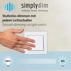 JUST LIGHT. LED-loftslampe Tanika sort, Ø16 cm, dæmpbar
