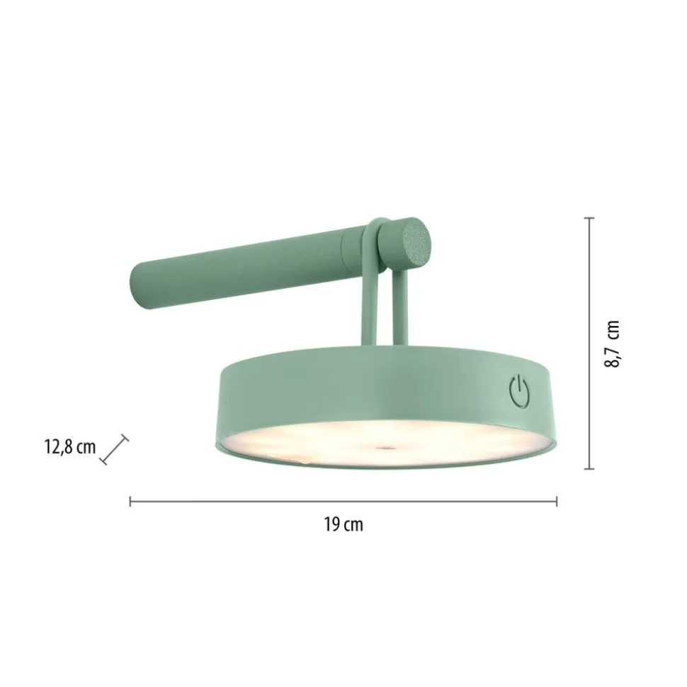JUST LIGHT. LED-væglampe Arma, grøn, plast IP44