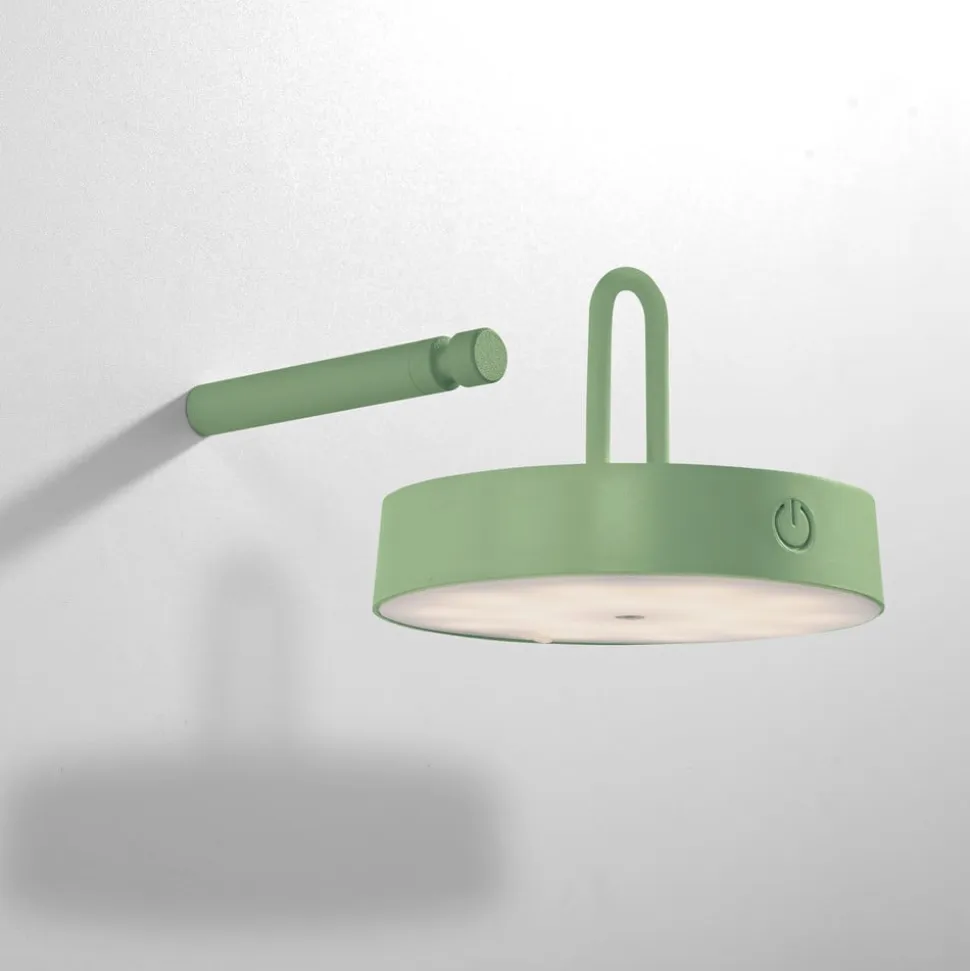 JUST LIGHT. LED-væglampe Arma, grøn, plast IP44
