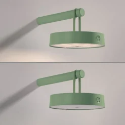 JUST LIGHT. LED-væglampe Arma, grøn, plast IP44