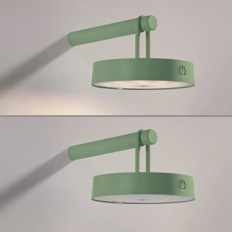 JUST LIGHT. LED-væglampe Arma, grøn, plast IP44