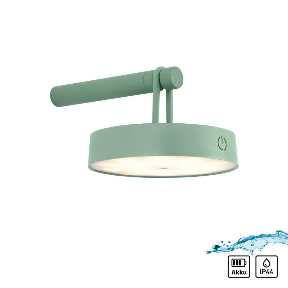 JUST LIGHT. LED-væglampe Arma, grøn, plast IP44