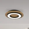 JUST LIGHT. Loftlampe Tola, rund, træ, 3.000 K
