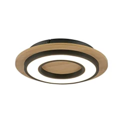 JUST LIGHT. Loftlampe Tola, rund, træ, 3.000 K