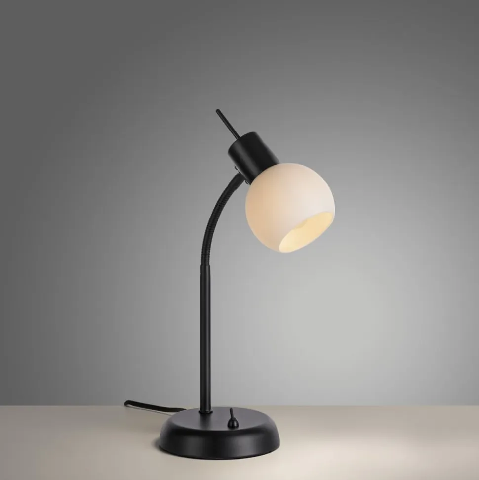 JUST LIGHT. Loki bordlampe, sort, jern, glas