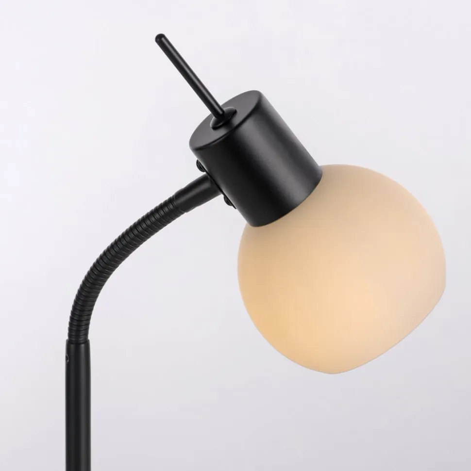 JUST LIGHT. Loki bordlampe, sort, jern, glas